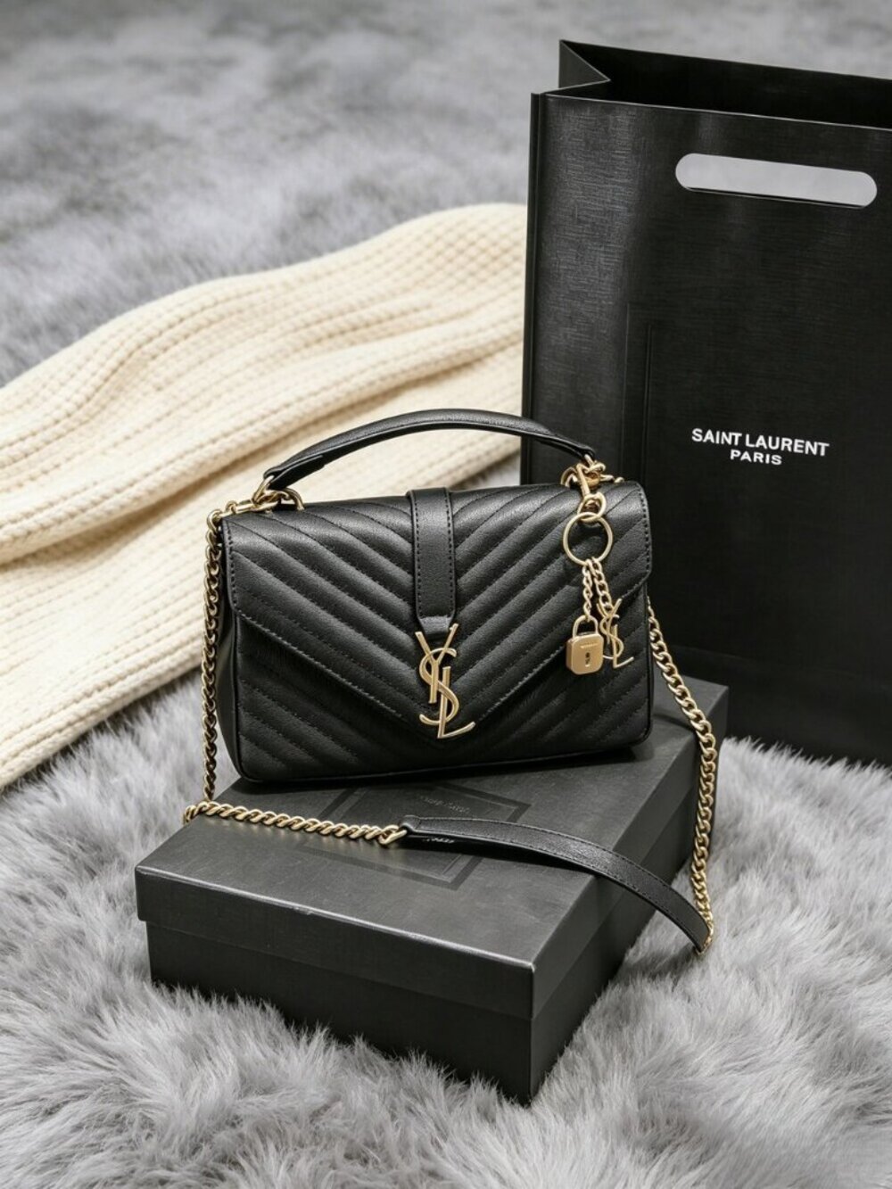 YSL College Leather Shoulder Bag